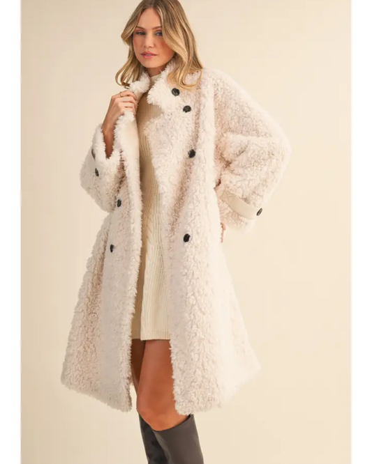 Faux Fur Side Pocket Coat